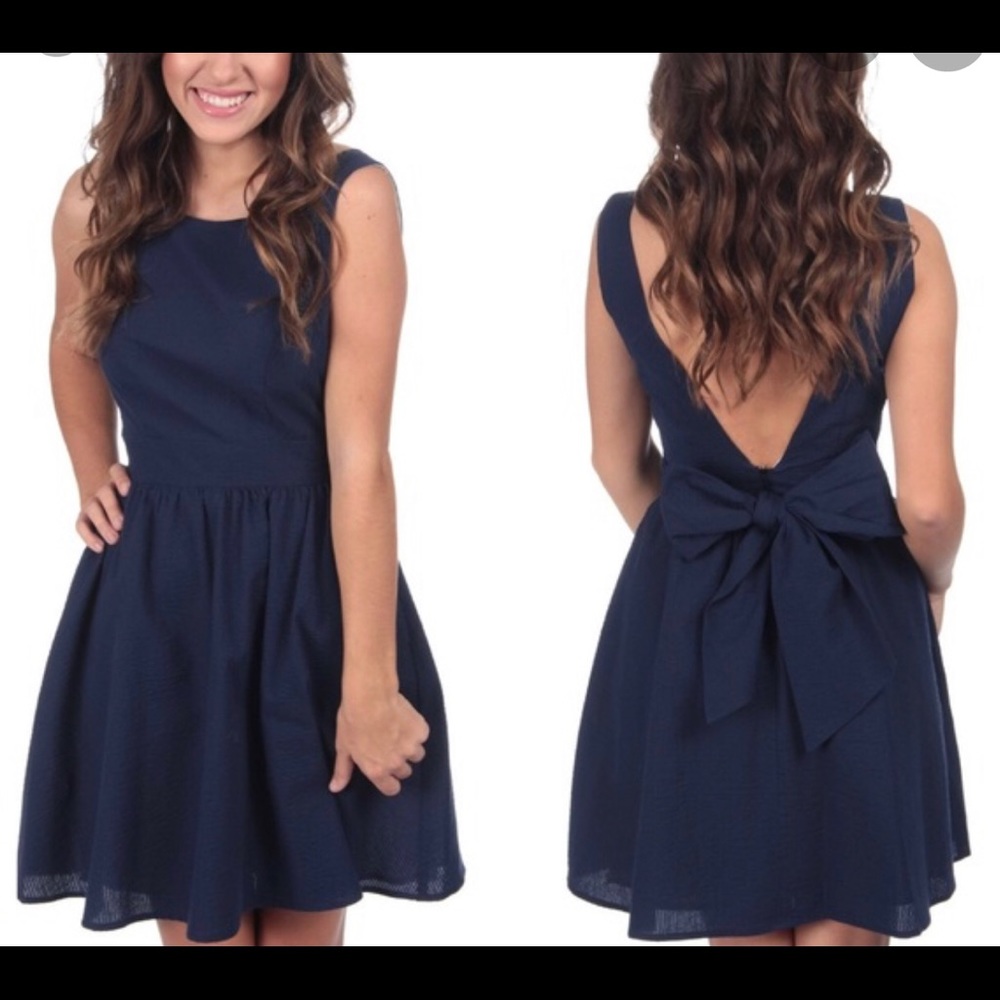 Lauren James navy Emerson dress NWT SZ L